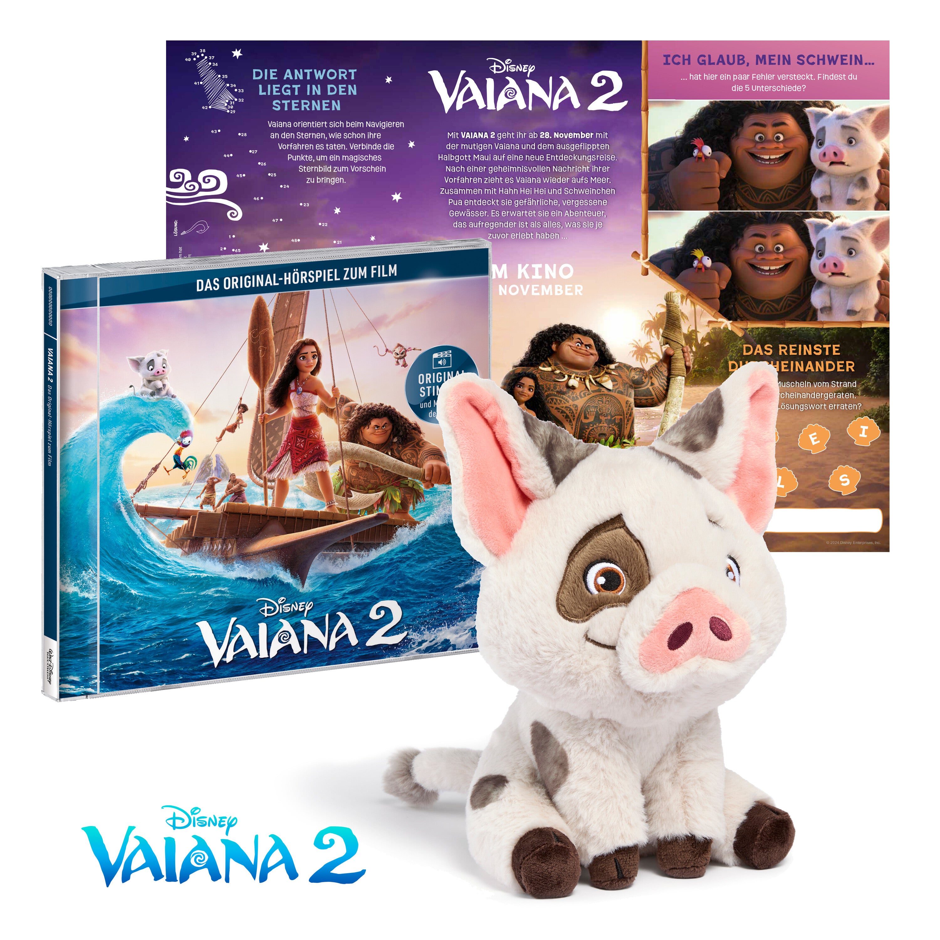 Various Artists Vaiana 2 Hörspiel Fan Bundle mit Hörspiel CD, Pua und Activity Card 399685